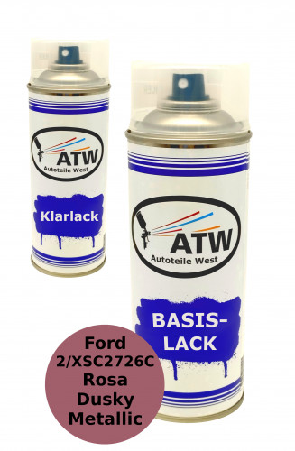 Autolack für Ford 2 / XSC2726C Rosa Dusky Metallic+400ml Klarlack Set